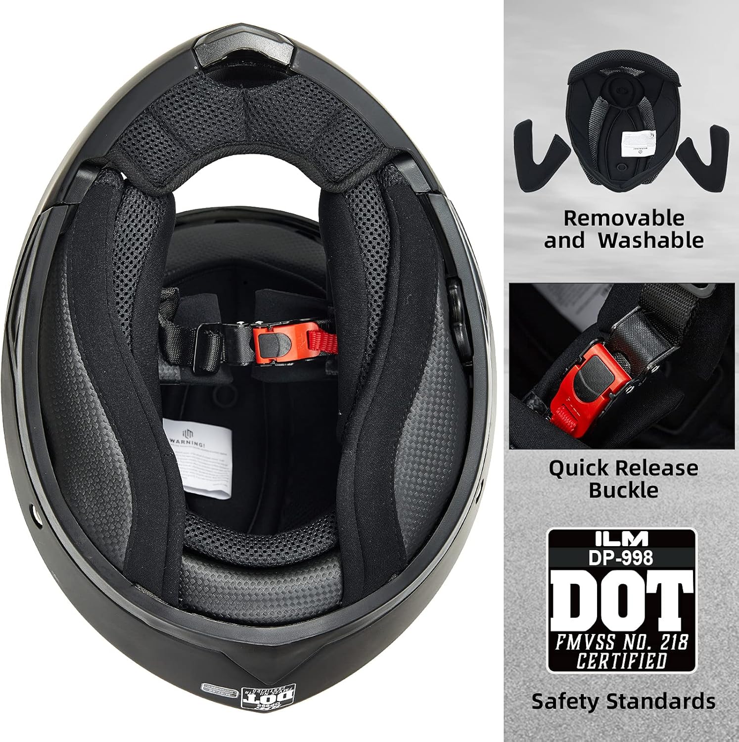 ILM Cascos de motocicleta para adultos con doble visera ampliada ventilaciones modulares de cara completa Cascos para motos hombres mujeres DOT