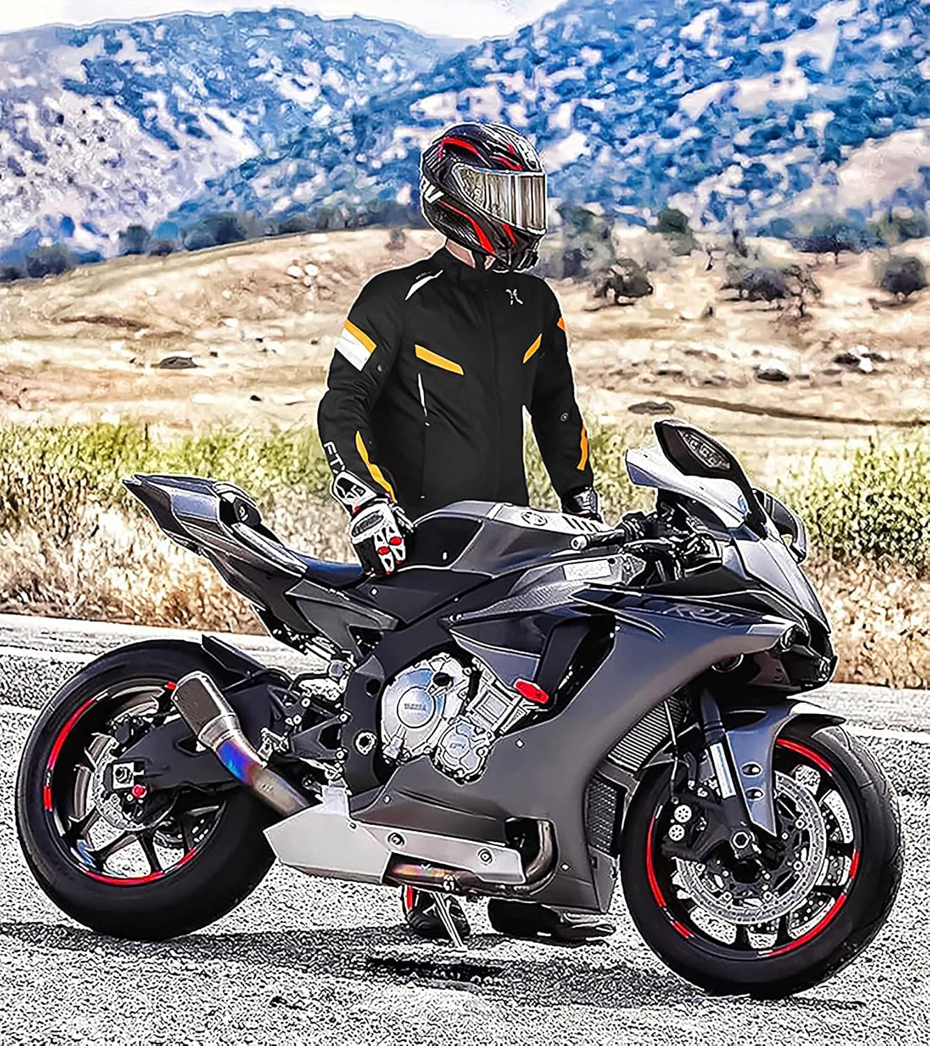 FTX Chaqueta de motocicleta para hombres, Armadura de equipo de protección de cuerpo completo, chaqueta de malla para hombres,