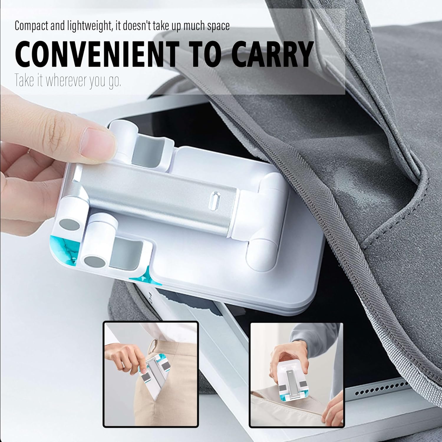 Heainaiyoo Soporte plegable para teléfono celular, soporte de teléfono celular ajustable en altura en ángulo, soporte para teléfono para escritorio,