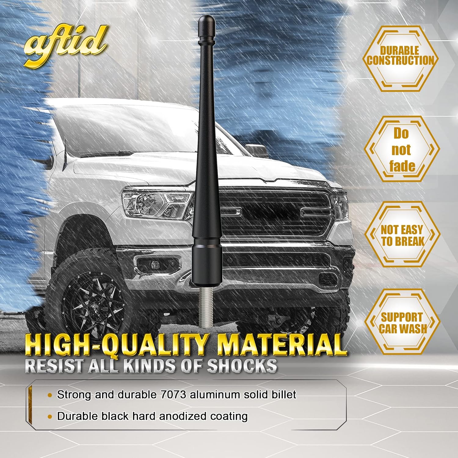 Antena rechoncha de aluminio de 4 pulgadas compatible con Ford F150 1997-2024