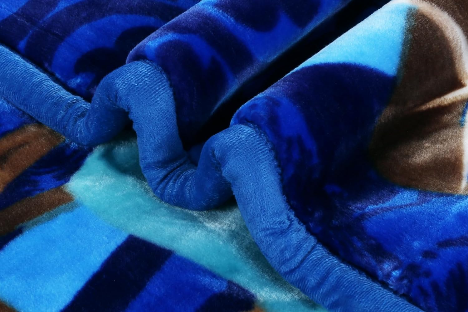 Nestl Manta de forro polar de terciopelo de 12 libras para invierno, 2 capas, pesada y cálida, estilo coreano, manta reversible estampada Raschel