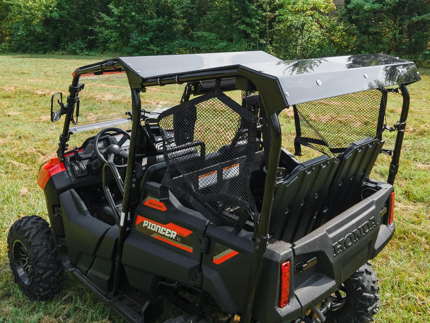 SuperATV – Techo tintado oscuro compatible con Honda Pioneer 700-4 2014+  Visibilidad completa y conciencia  Policarbonato de 14 pulgadas  Protege