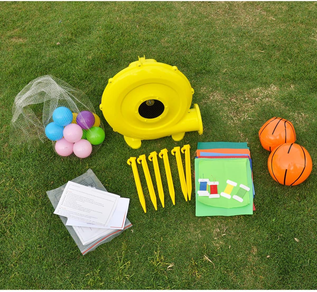 RETRO JUMP Casa inflable para rebotar, casa inflable para niños al aire libre, casa inflable para niños con piscina de pelotas de salto y aro de