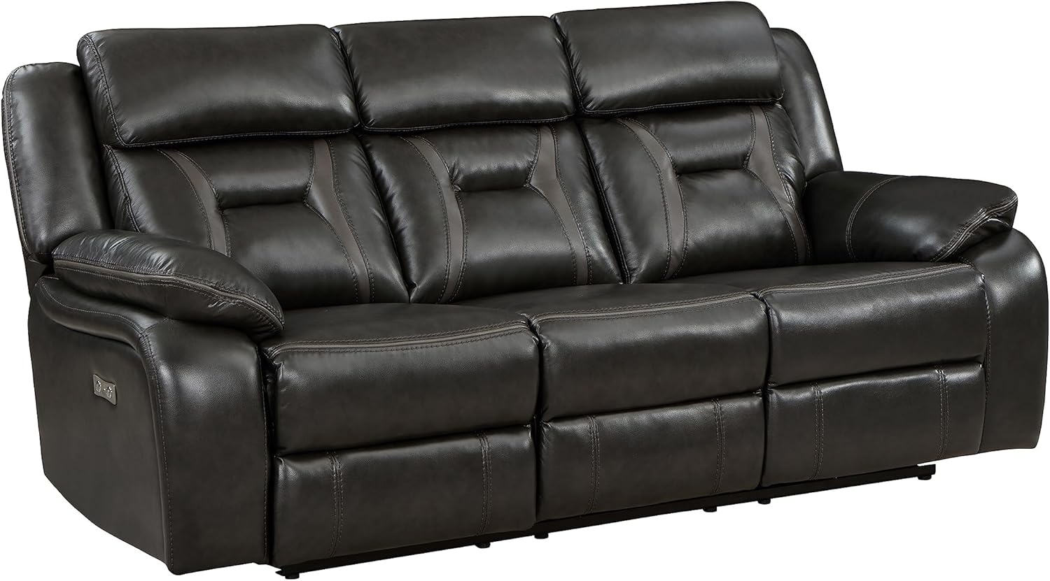 Lexicon Ridgefarm Wall-Hugger Power – Sofá reclinable doble, color gris