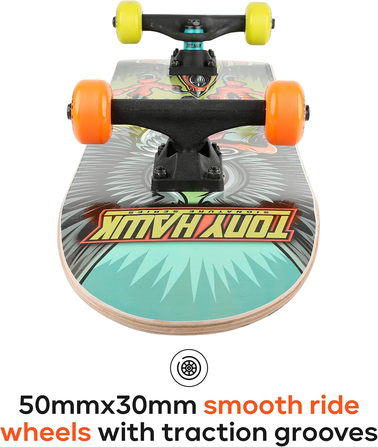 Tony Hawk – Patineta de 31 pulgadas con camiones profesionales, cinta de agarre completo, cubierta de arce de 9 capas, ideal para todos los niveles