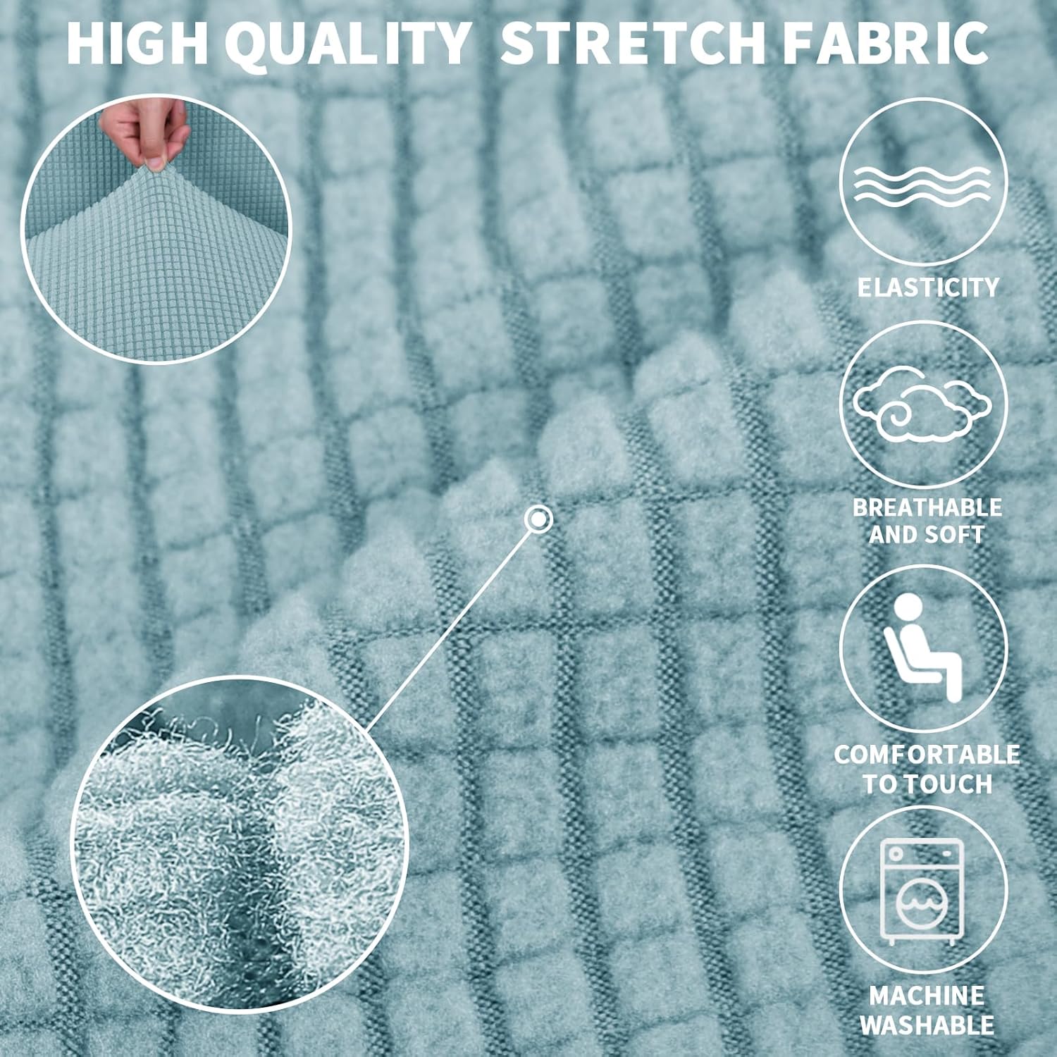 JIVINER – Fundas de sofá de alta elasticidad para sillón de 3 plazas, fundas de sofá elásticas de jacquard de 1 pieza, fundas para sofá