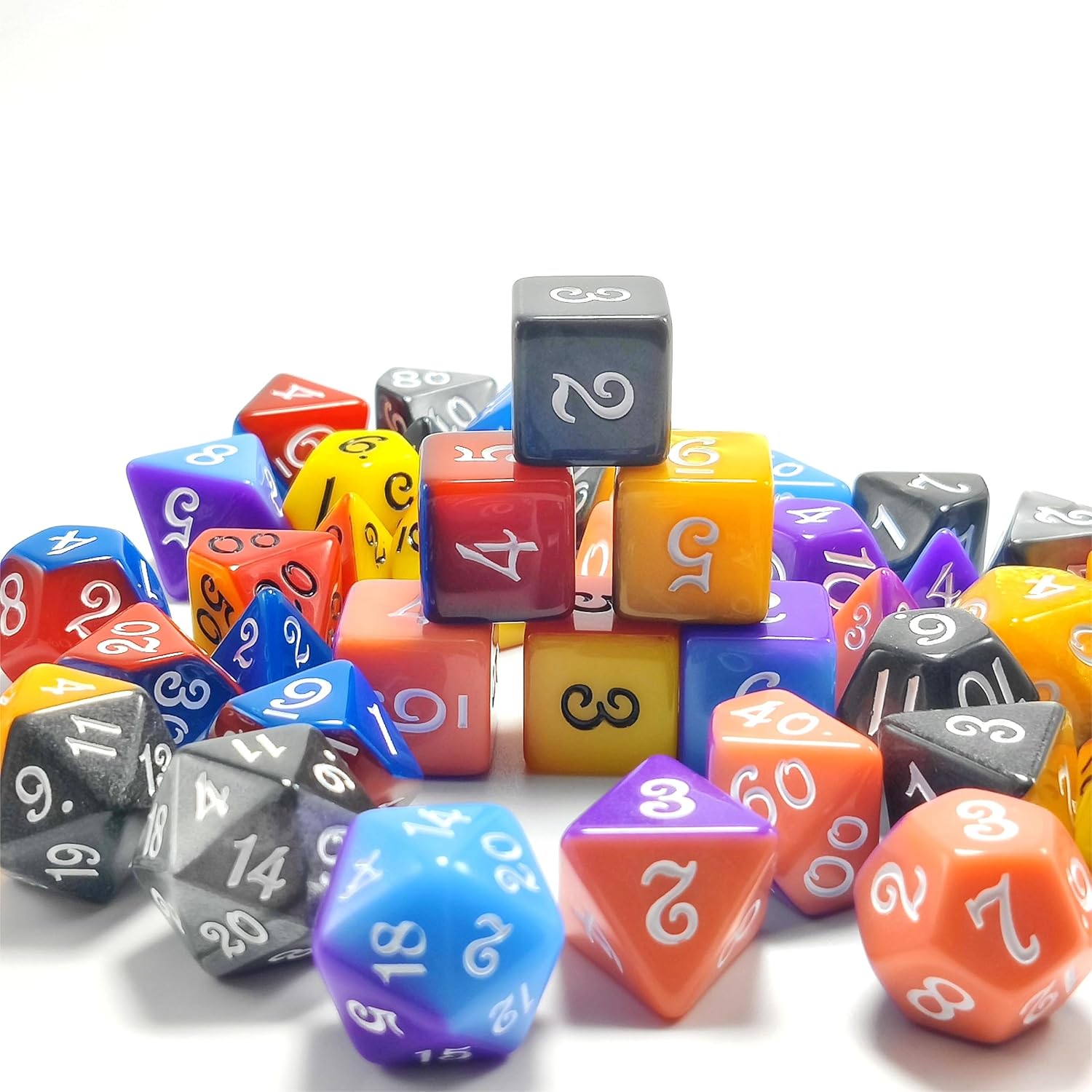 DND Juego de dados poliédricos  IDTQ Dungeons and Dragons Purple Dice Set RPG MTG Juegos de mesa 6 juegos D4 D6 D8 D10 D12 D20