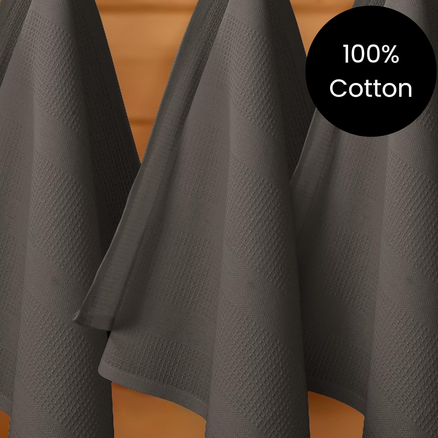 Juego de 6 toallas de cocina de punto gofre, paquete de 6 paños de cocina de algodón para secar platos de 16 x 28 pulgadas, toallas de mano de