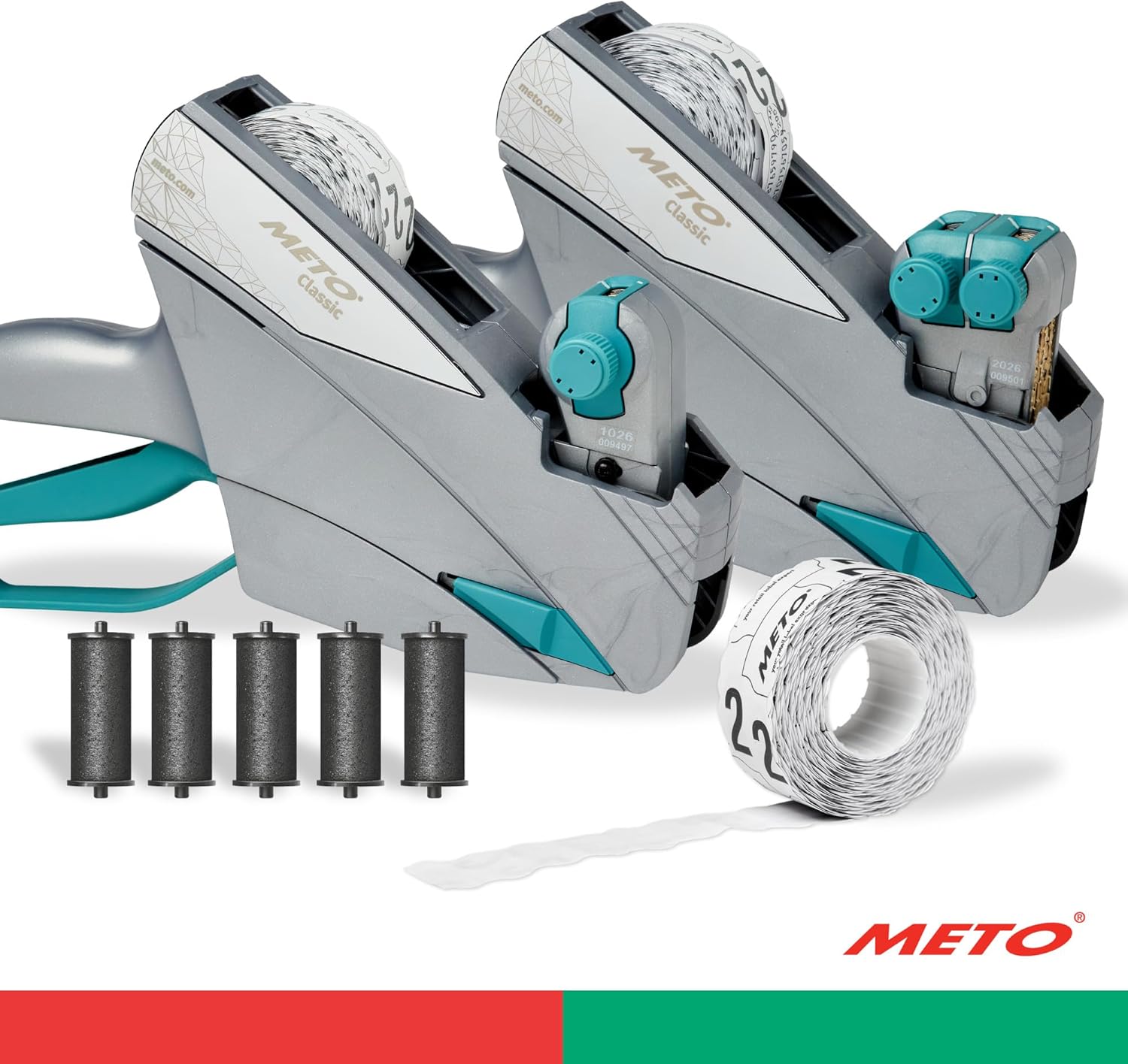 AVERY Meto – Rollos de tinta para pistolas Meto Classic S y Meto Classic M, tinta negra, para etiquetas de 0.47 x 1.02 pulgadas, 5 en total (88302)