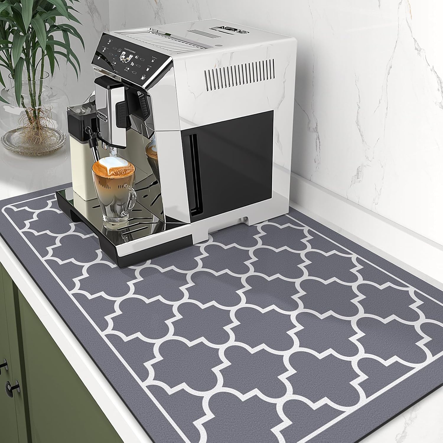 WISELIFE Tapete de secado de platos súper absorbente, tapete de secado de platos grande para encimera de cocina, tapete de secado de platos fácil de