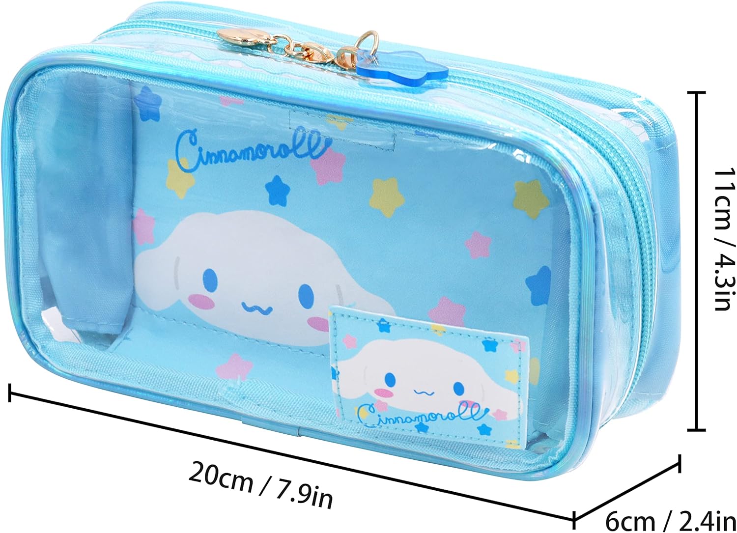 Bolsa de maquillaje transparente impermeable Estuche cosmético holográfico PVC bolsa de aseo bolsa de embalaje de viaje para niñas, Azul