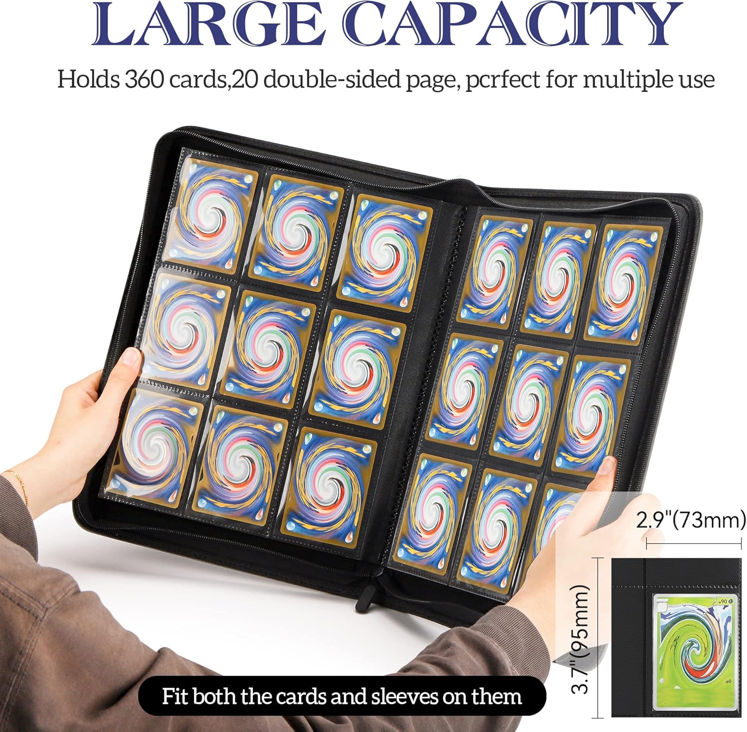 TCGAURD – Carpeta de tarjetas intercambiables, álbum de tarjetas de 9 bolsillos de carga lateral con capacidad para hasta 540 tarjetas, carpeta con