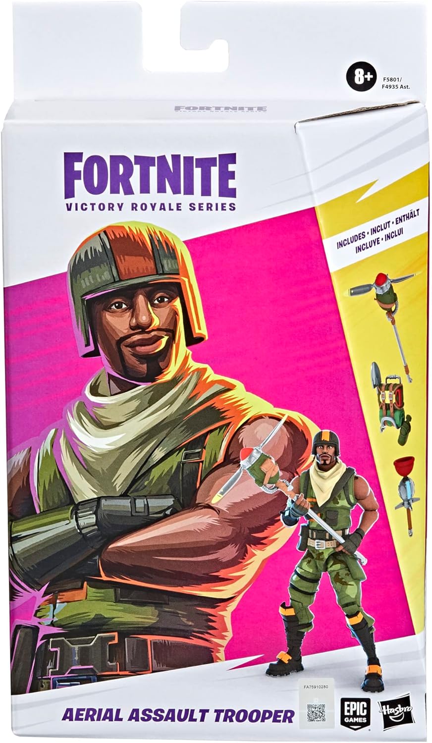 FORTNITE Victory Royale Series Aerial Assault Trooper Figura de acción coleccionable con accesorios, escala de 6 pulgadas