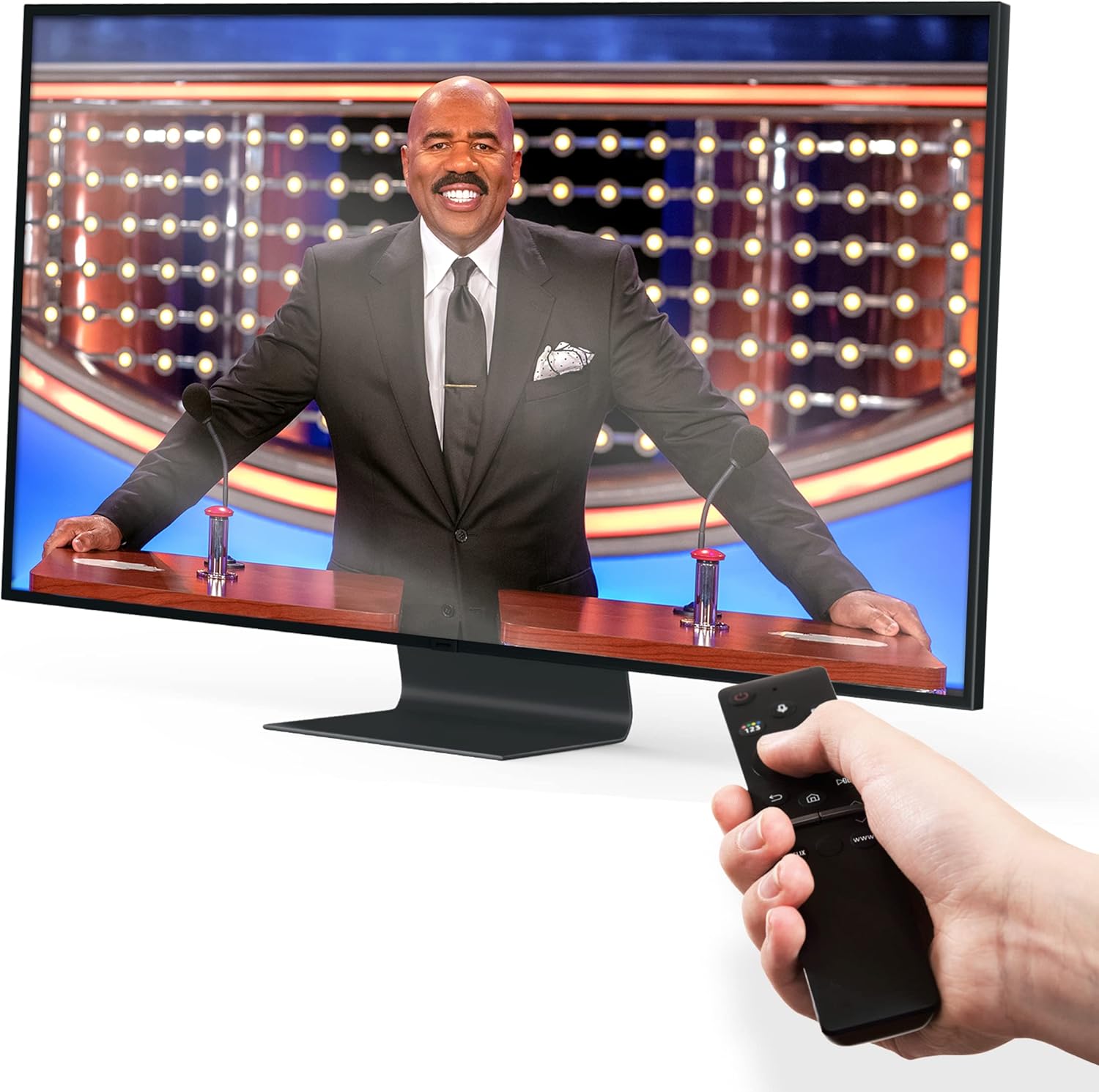 FEUD familiar con Steve Harvey Game, Transmite a Steve directamente en tu sala de estar, aplicación Gamestar+, Estudio emoción en casa, cientos de