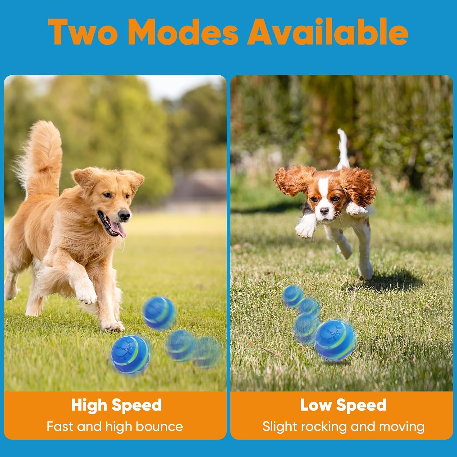 Petbobi Bola rodante activa para perros, pelota interactiva para perros con luz flash LED, incluye juguetes de movimiento automático para perros