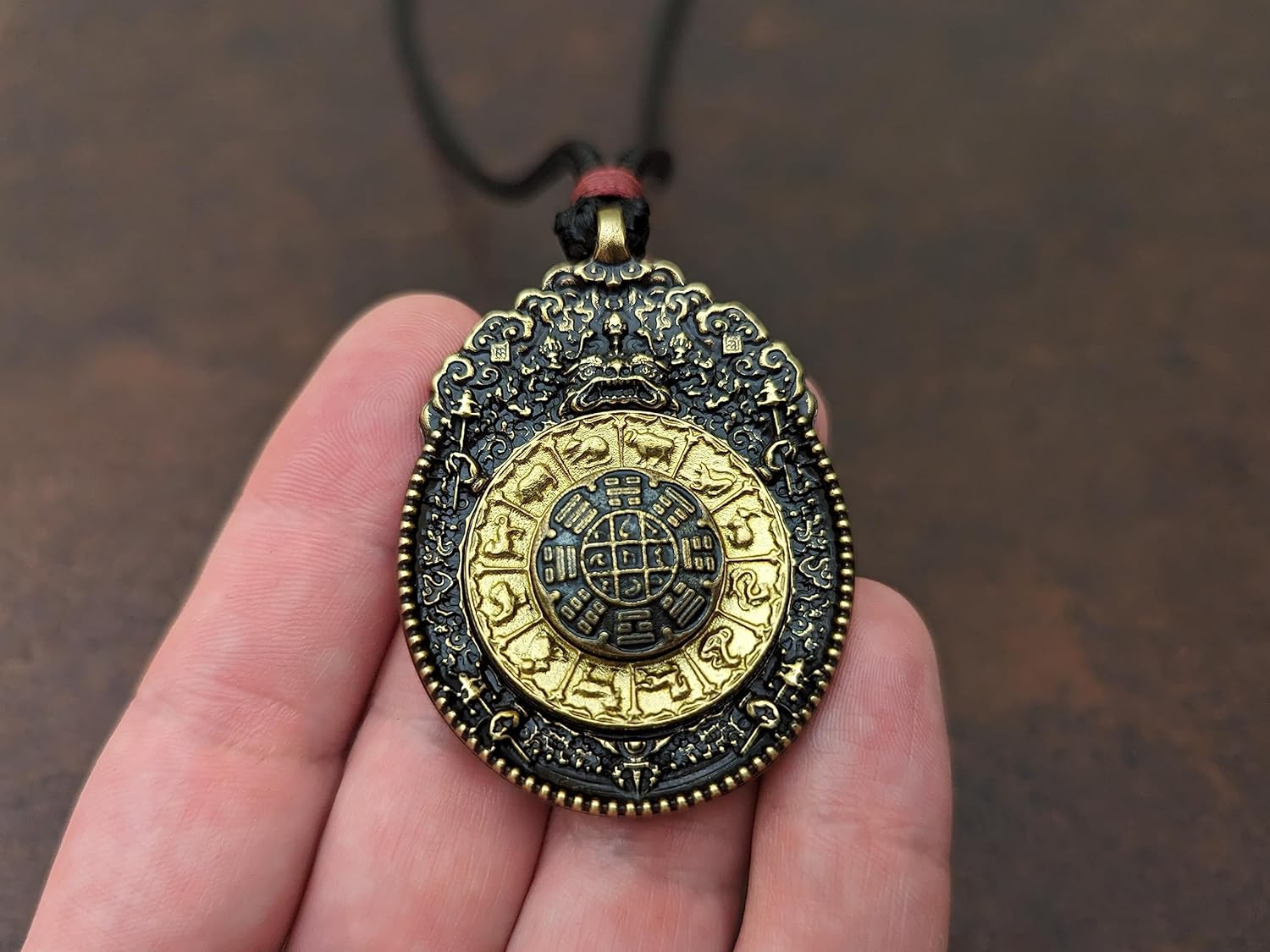 Bagua Amulet Melong Tibetan Mirror Defense Negative Provocation Reflection Dzogchen Bon Buddhist Pendant Tibet Necklace Shaman Mirror