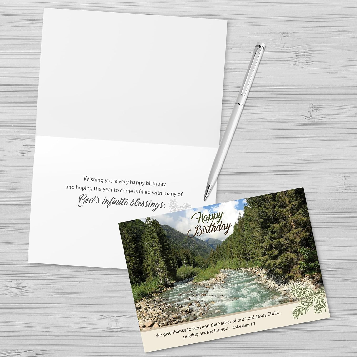 Faithfully Yours Designer Greetings Landscape – Surtido de tarjetas de cumpleaños en caja, majestad de Dios con versículos bíblicos de las