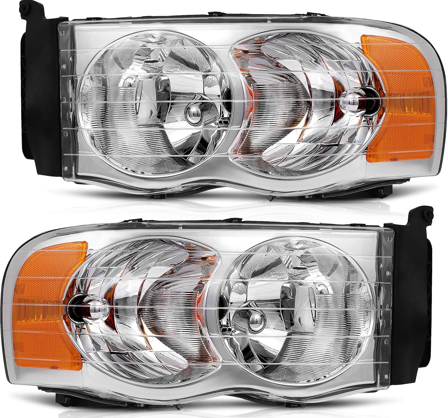 Conjunto de faros delanteros para Dodge para Ram 1500 2002-2005 para Dodge para Ram 2500 2003-2005 para Dodge para Ram 3500 2003-2005, carcasa