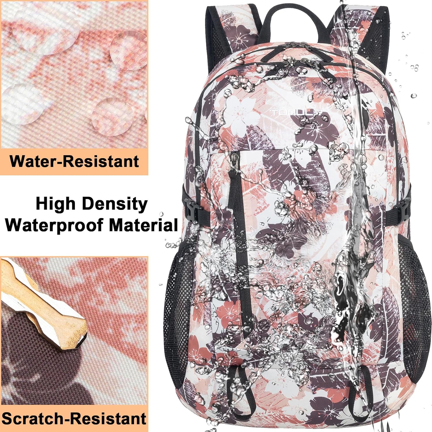 TOMULE Mochila de senderismo de día para mujer, mochila pequeña impermeable para mujer, mochila de viaje ligera para mujer, 40L