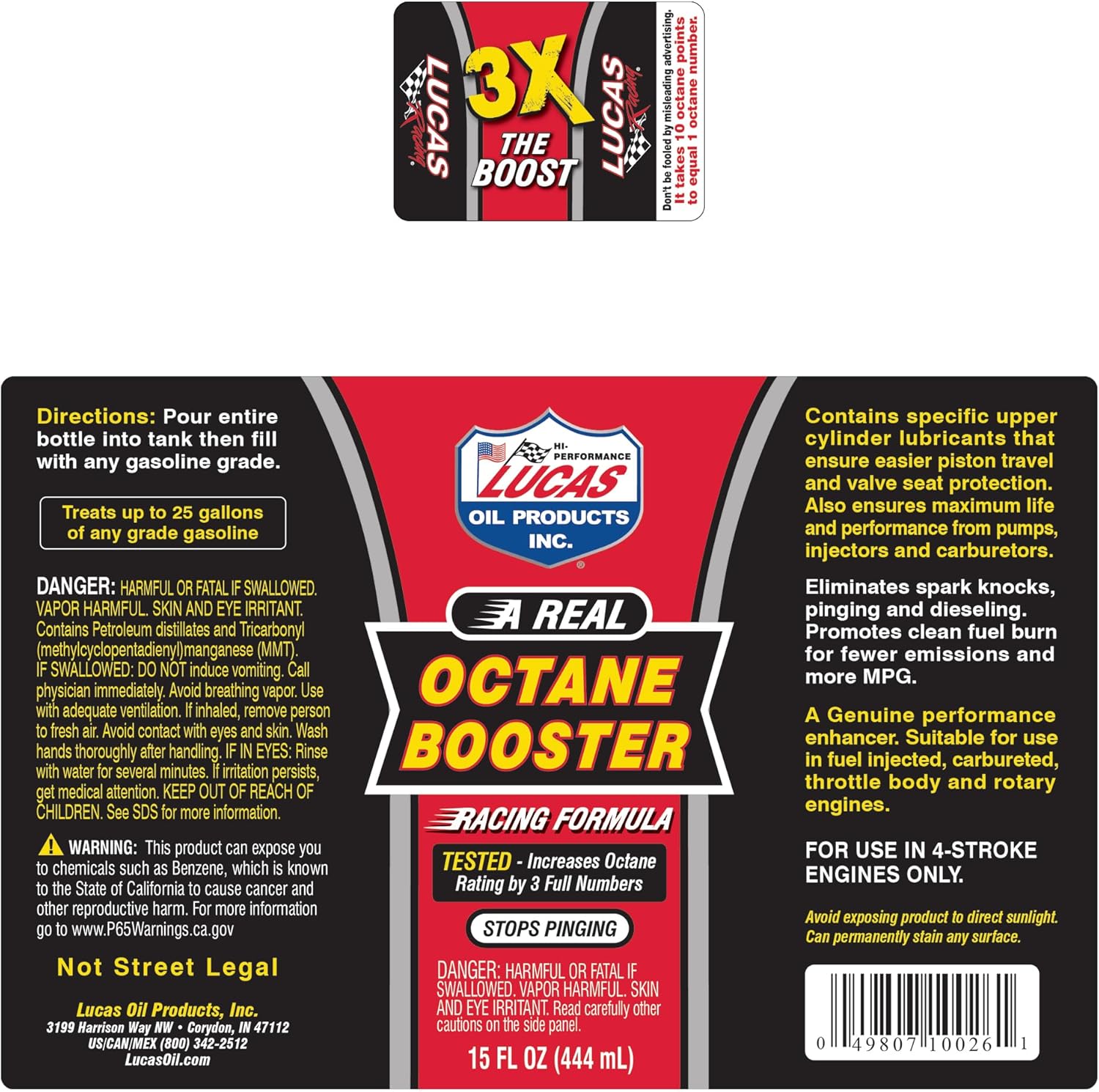 Lucas Oil 10026 Octane Booster – 15 onzas (paquete de 2)