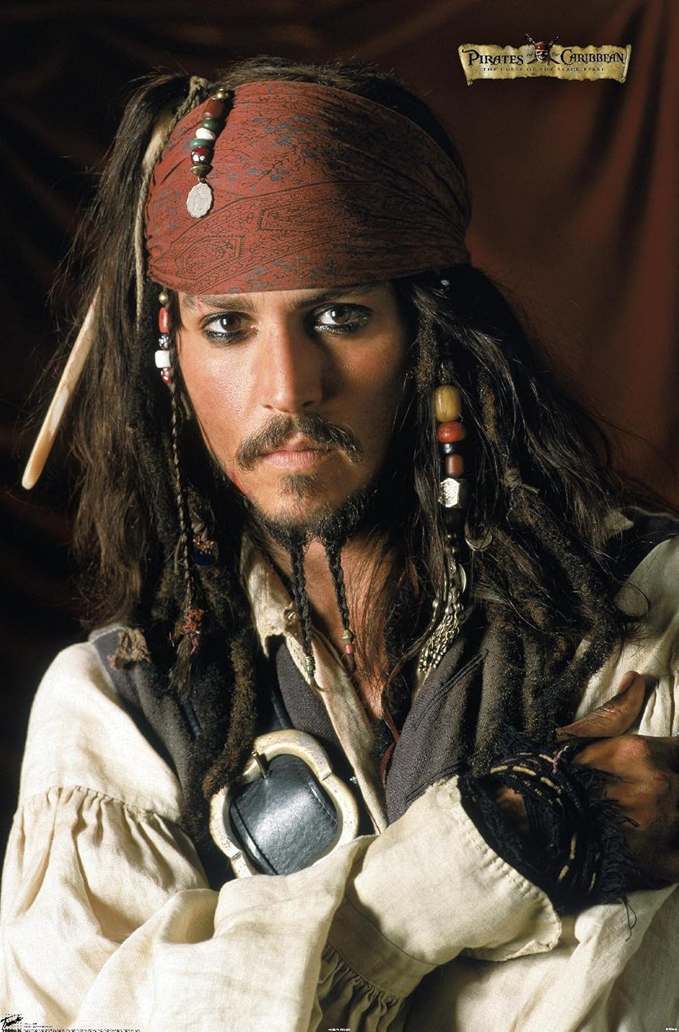 Trends International Disney Pirates Black Pearl – Póster de pared con retrato de Johnny Depp, 22.375 x 34 pulgadas, versión premium sin marco