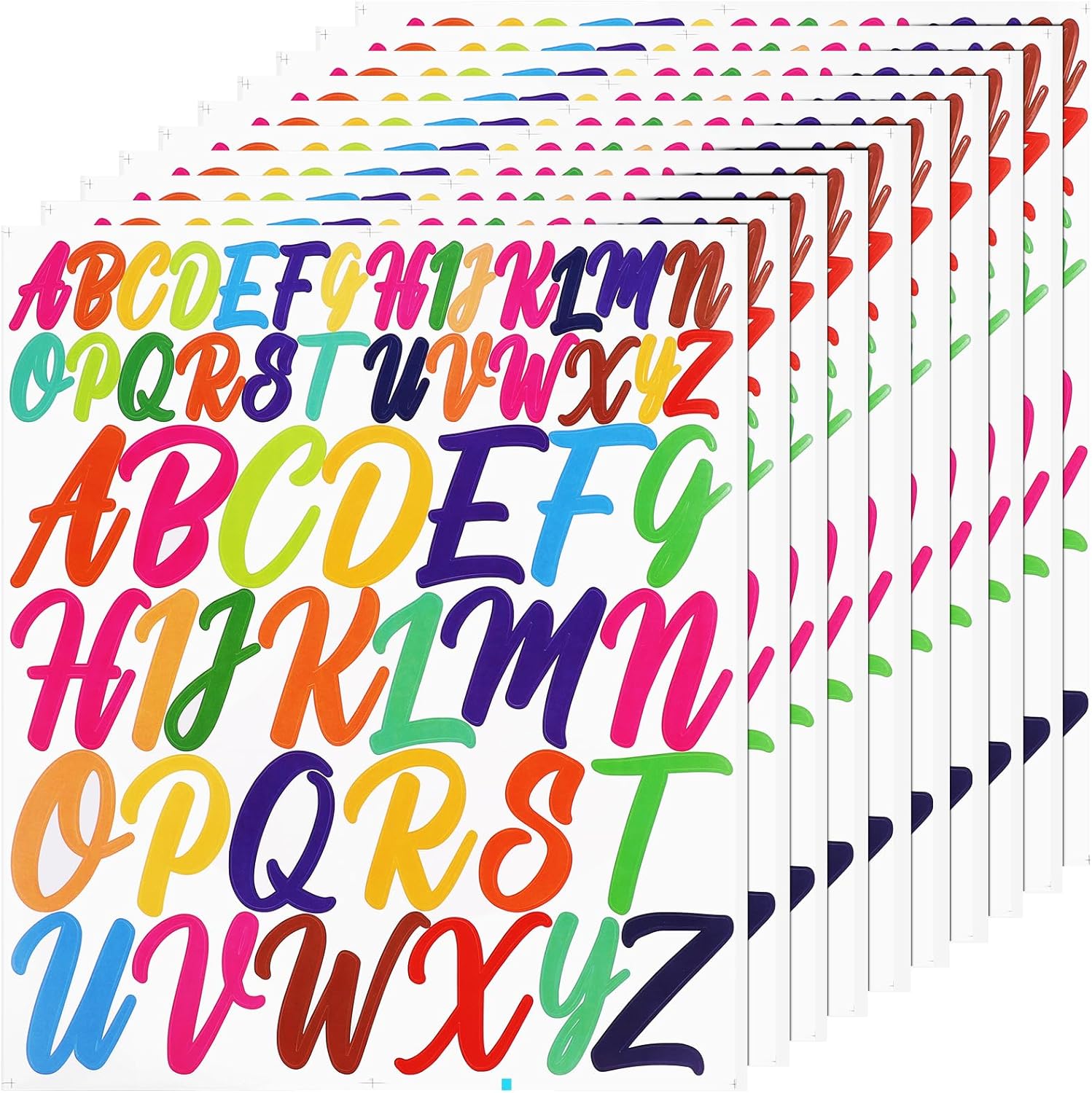 10 hojas de calcomanías con letras mayúsculas, calcomanías de vinilo del alfabeto de 12 pulgada, calcomanías autoadhesivas para pósteres, ventanas,
