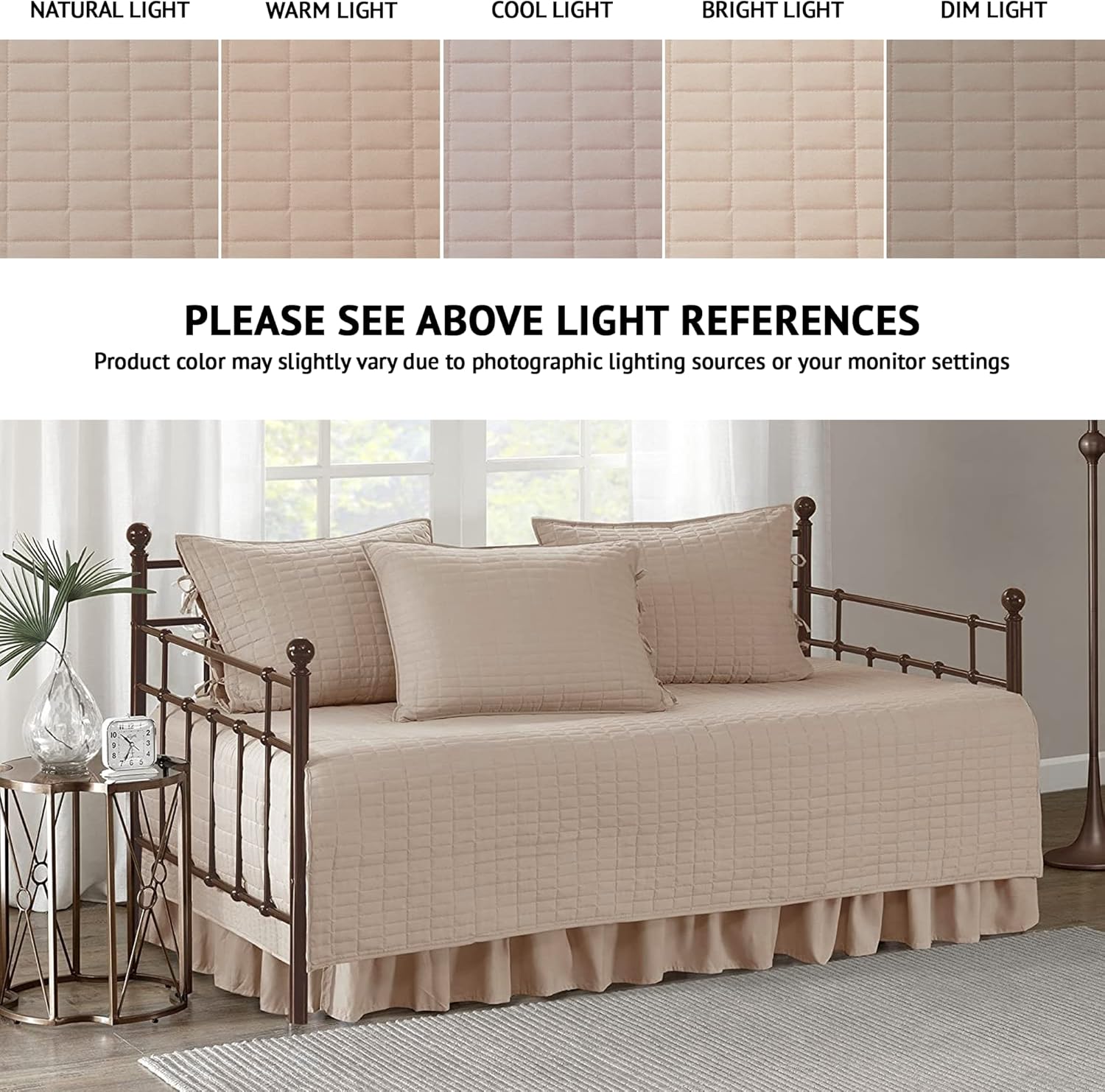 Comfort Spaces – Funda para sofá cama, acolchado doble cara de lujo, ropa de cama acogedora para todas las estaciones, falda de cama, fundas a