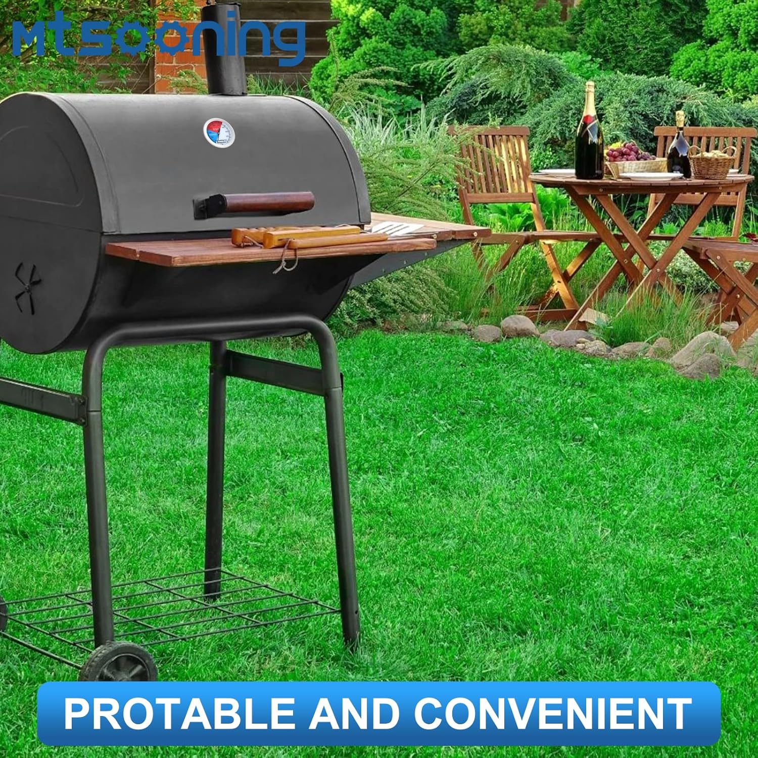 Mtsooning Medidor de termómetro para barbacoa, temperatura de parrilla de acero inoxidable de 2 pulgadas2.047 in, Fahrenheit e indicador de calor