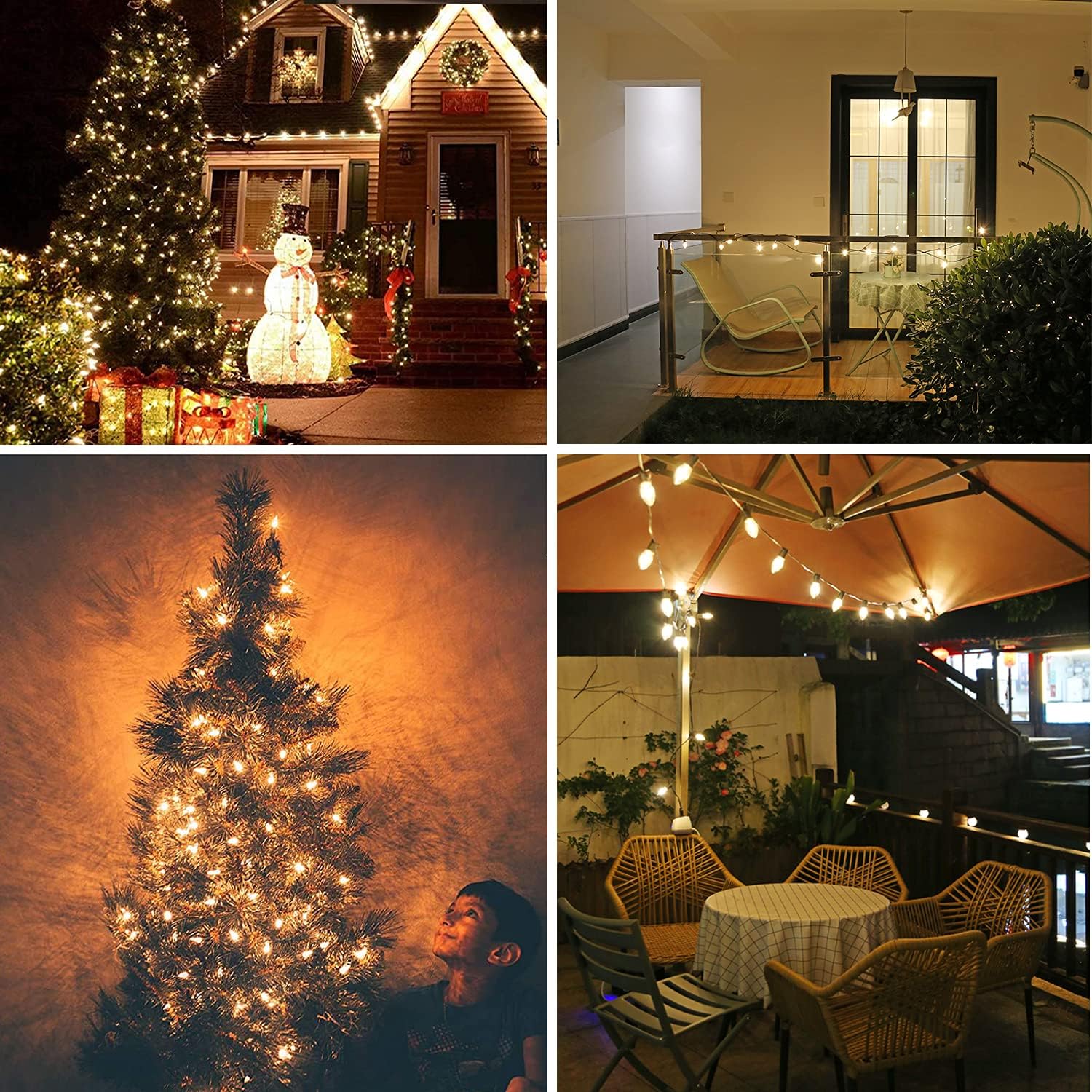 RuiAoTD Paquete de 25 bombillas LED C9 de repuesto para Navidad, bombillas LED C9 inastillables de 0.6 W para tira de luces de Navidad, base