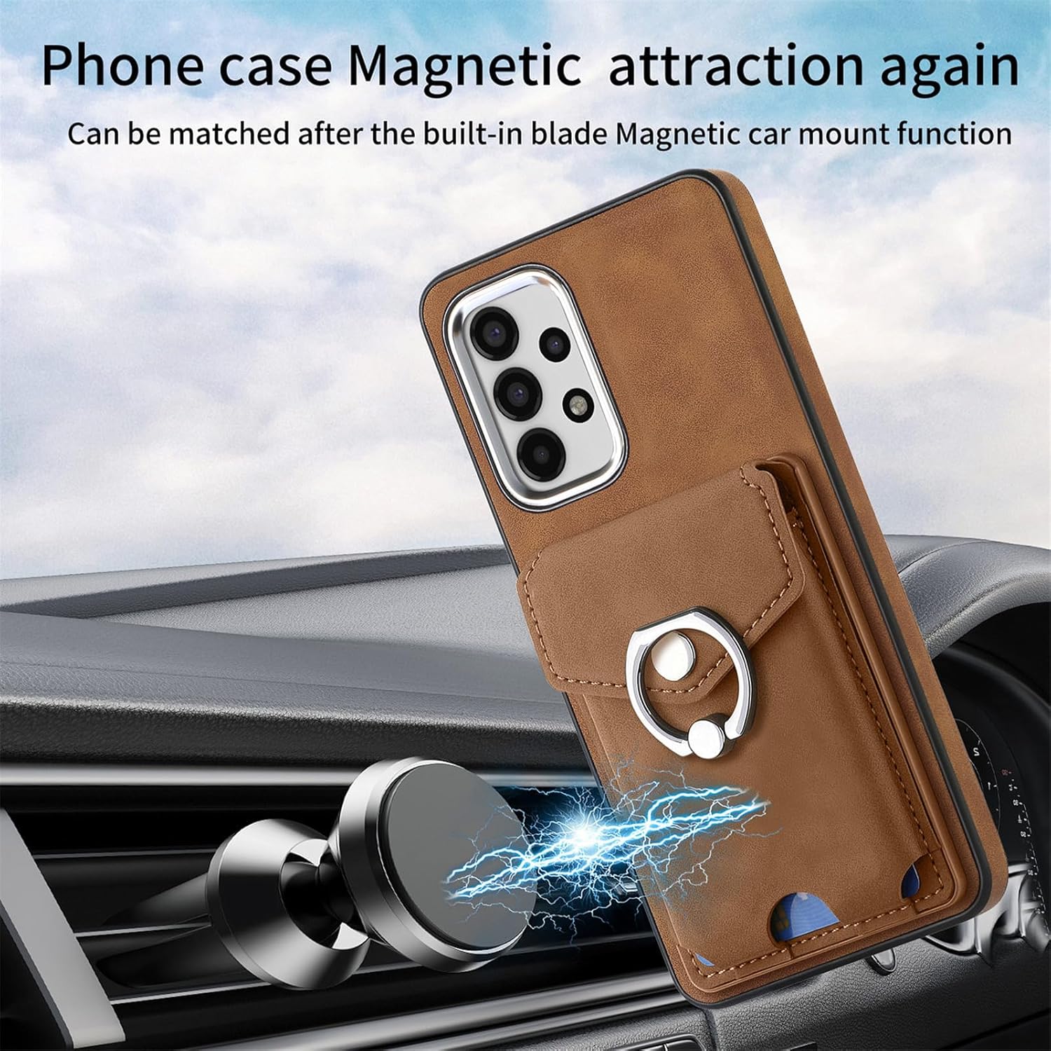 Asuwish Compatible con Samsung Galaxy A13 4G – Funda tipo cartera y protector de pantalla de vidrio templado, soporte para tarjetas, anillo