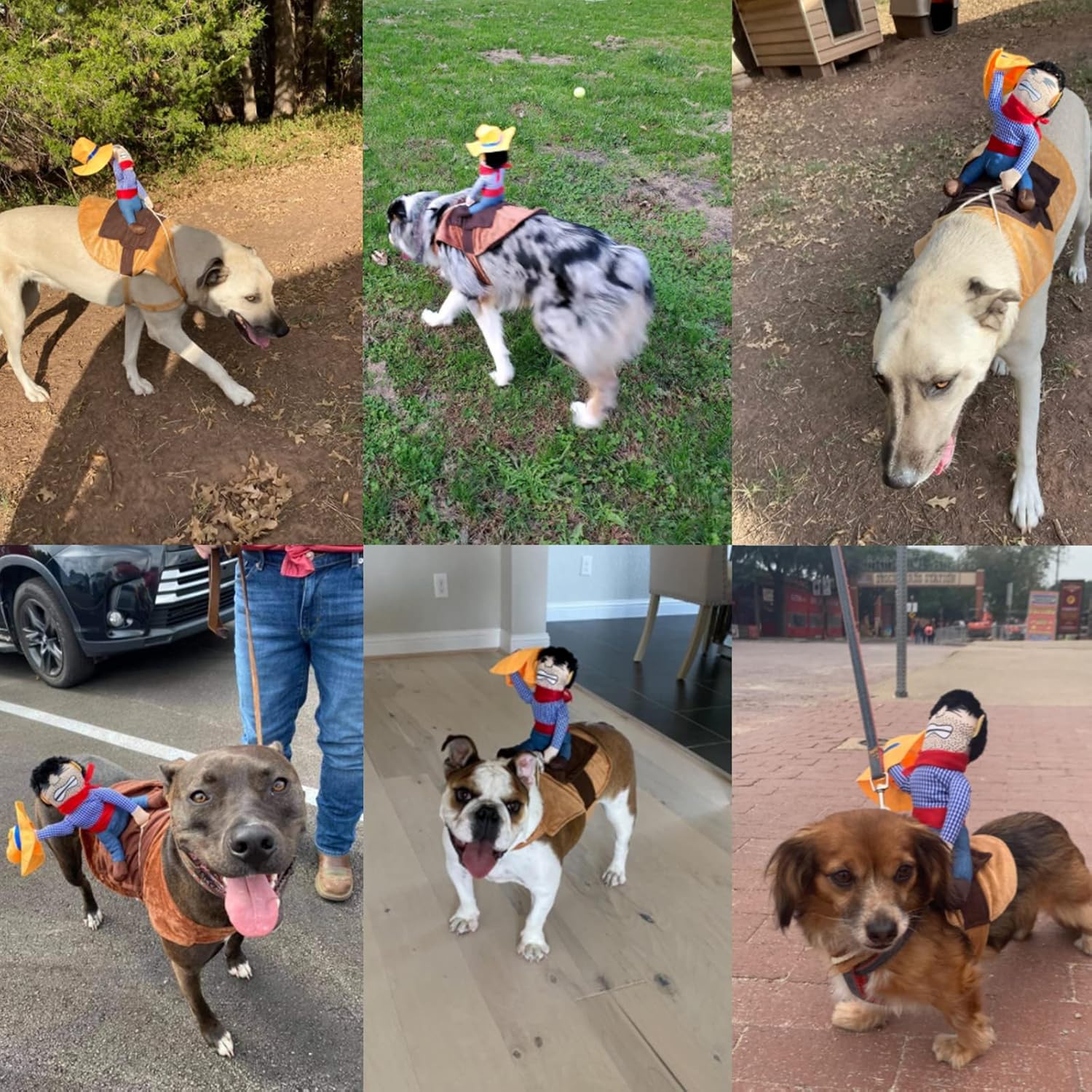 iSmarten Disfraz de vaquero para perro, disfraz de caballero estilo muñeca, sombrero de Halloween, disfraz de mascota (XL)