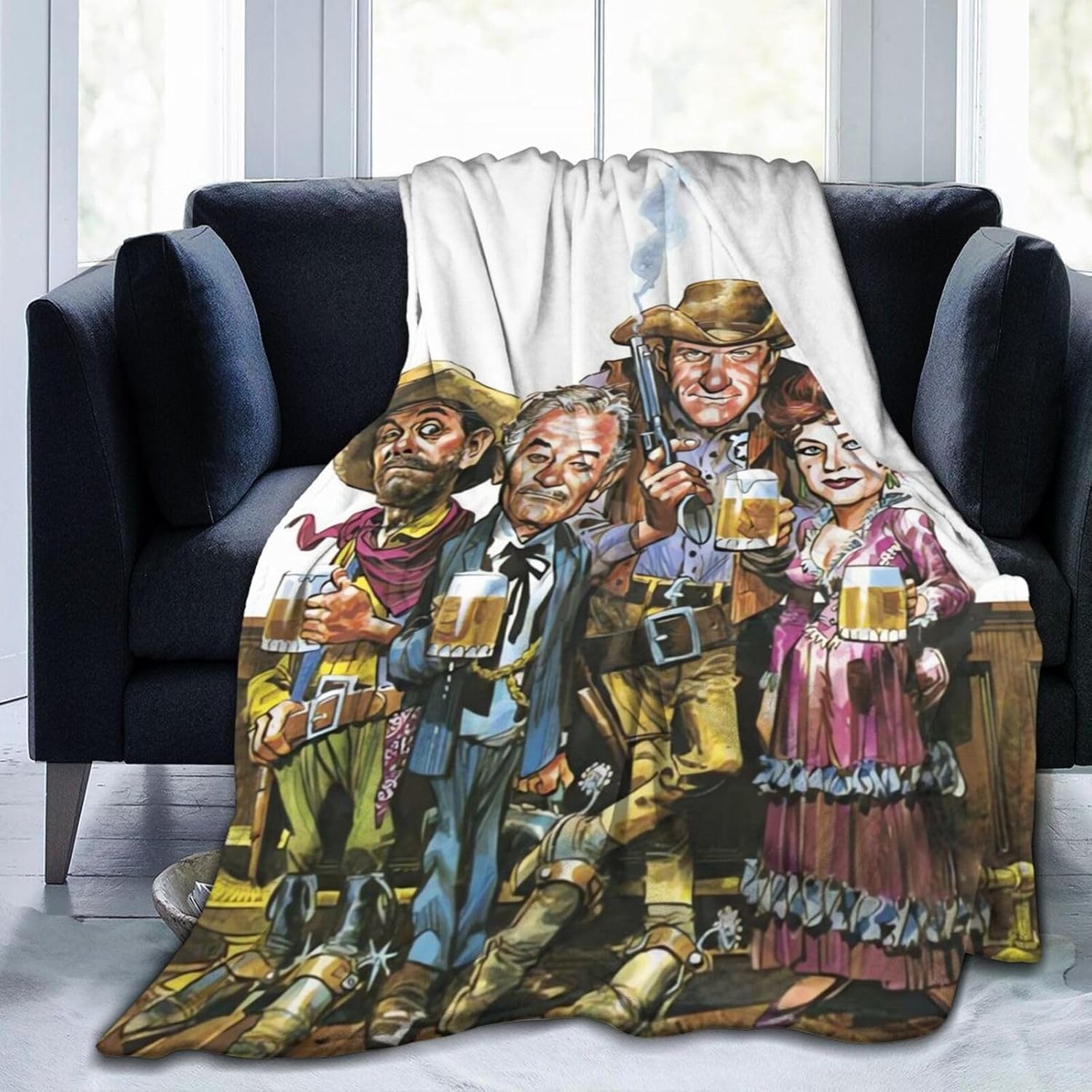 Manta de franela para sofá cama, manta para sala de estar o dormitorio, 60 x 50 pulgadas