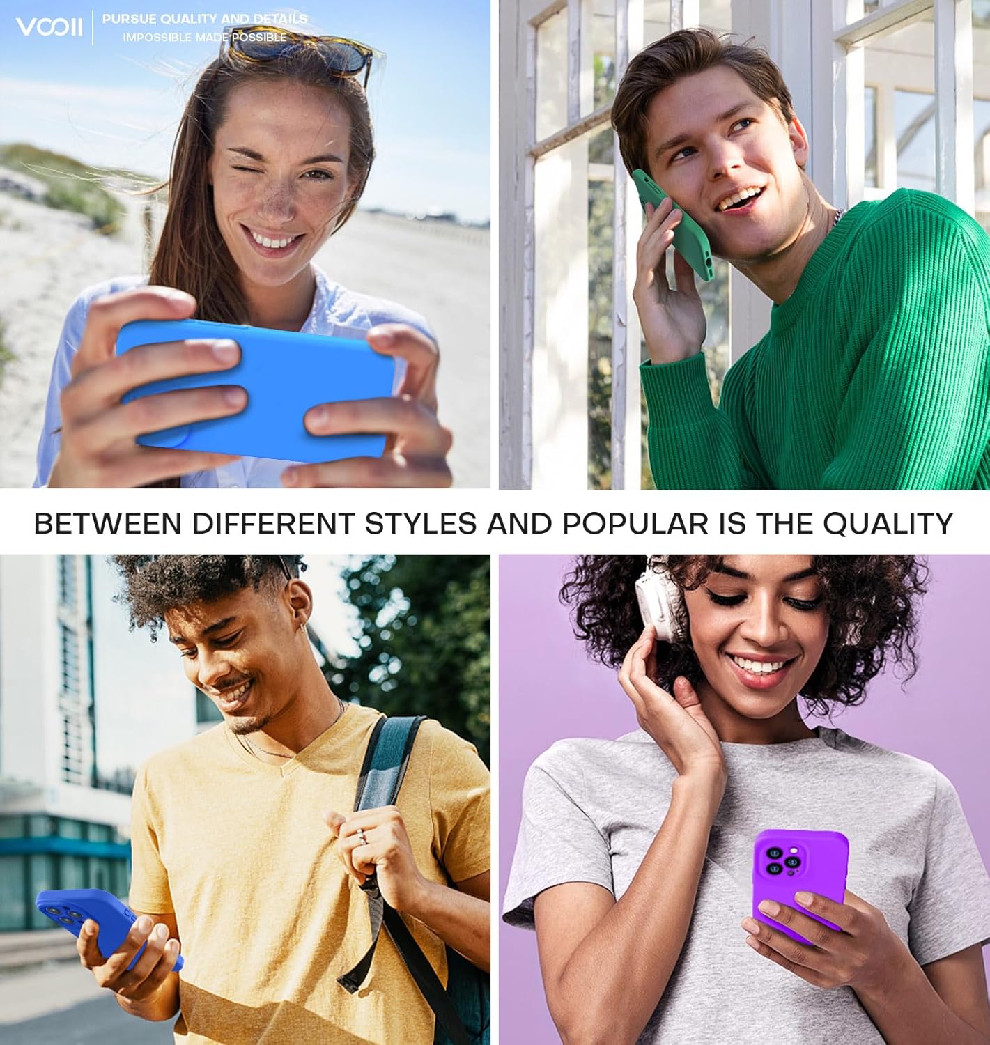 Vooii Funda compatible con iPhone 15 Pro Max, silicona de alta calidad mejorada, protección de cámara forro de microfibra suave antiarañazos a