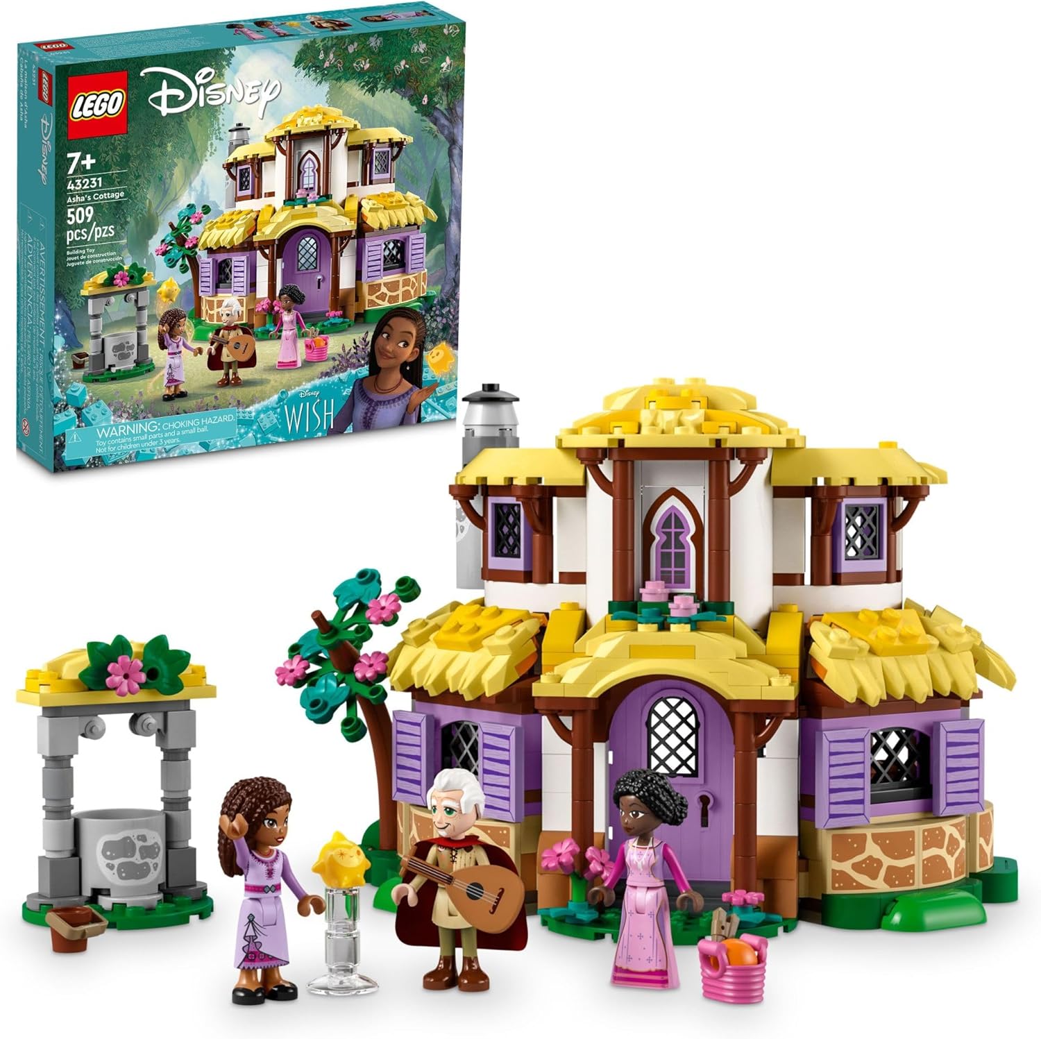 LEGO Disney Wish Asha’s Cottage 43231 – Juego de juguetes de construcción, una casa de campo para la vida de rol en la aldea, regalo coleccionable