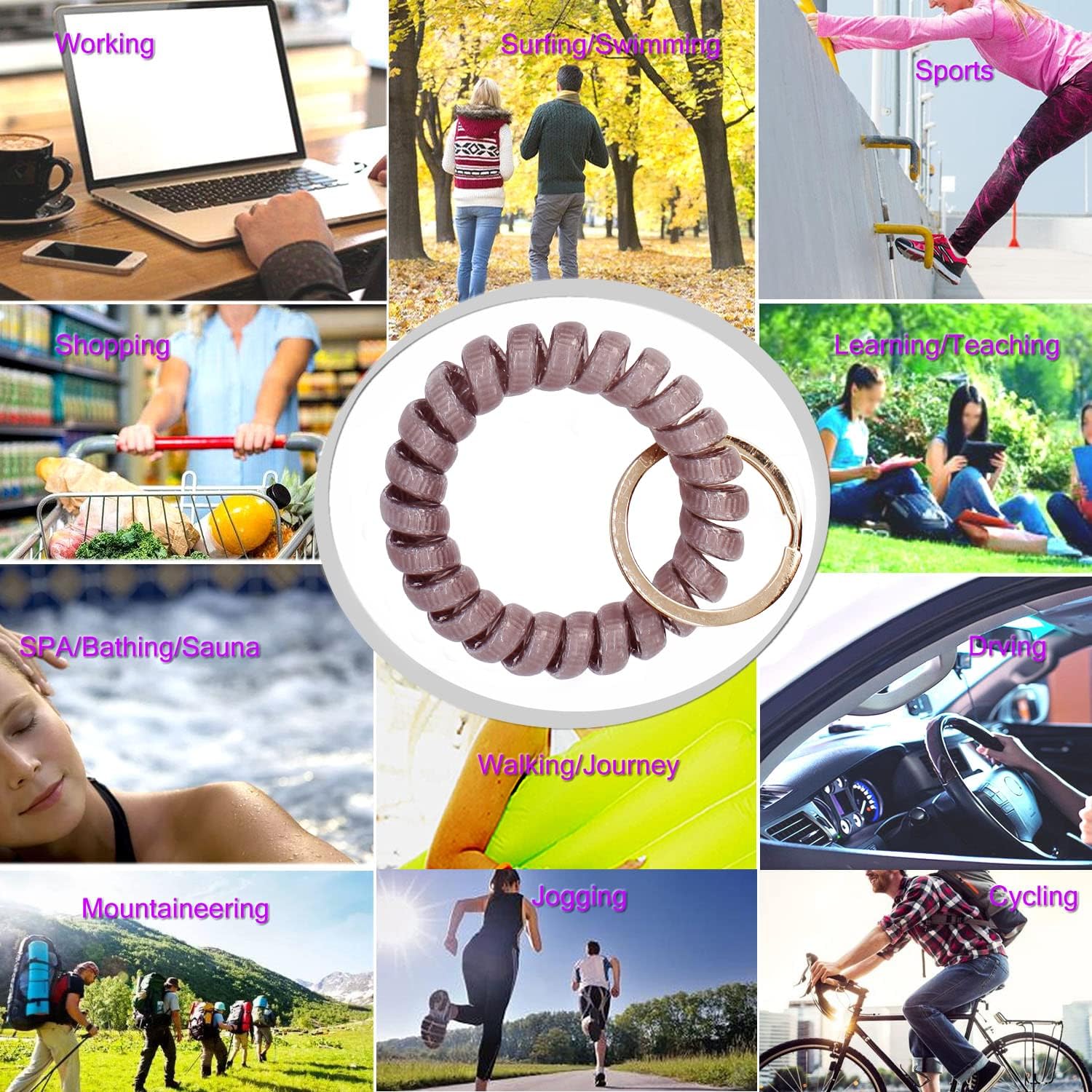 BIHRTC Llavero de pulsera estirable