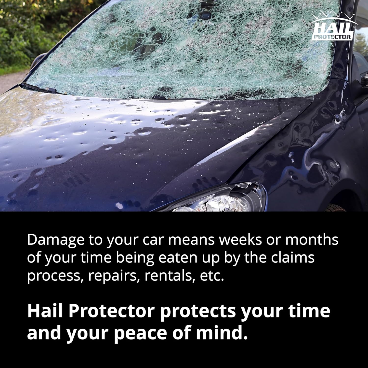 Hail Protector – Sistema de cubierta portátil para vehículo, tamaño SUV3 para camión, SUV o van
