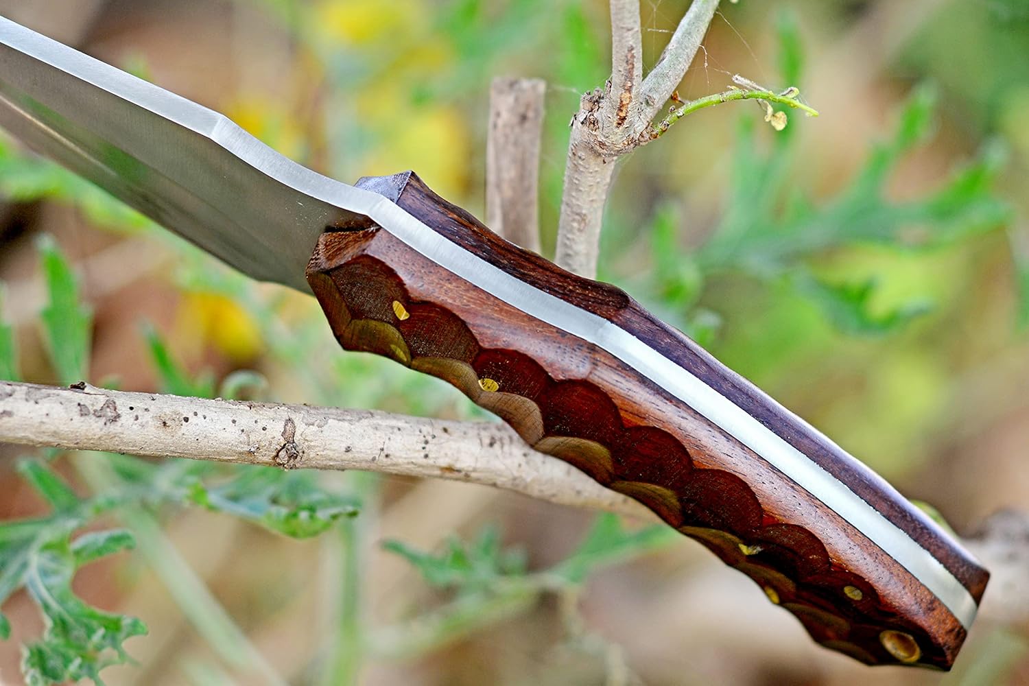 Hecho a mano 1095 cuchillo de caza de acero al carbono con funda de hoja fija camping, cuchillos al aire libre Bushcraft Skinner cuchillo para