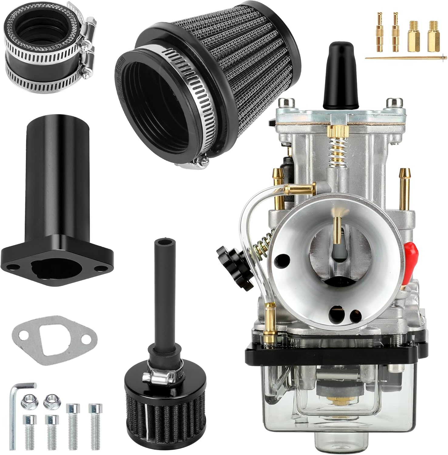 GREHUA Mejora PWK 0.945 in Carburador Filtro de Aire Colector de Tubo de Admisión para Coleman CT200U BT200X CT200U-ex Predator 212cc 196cc GX160