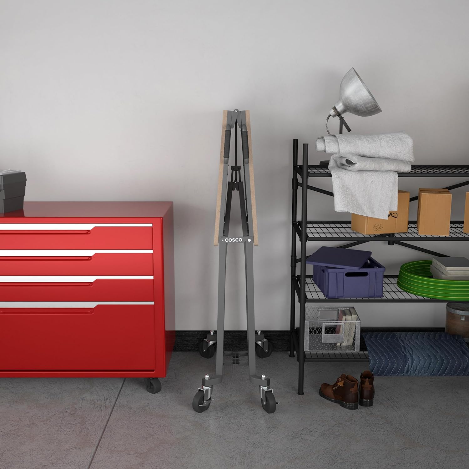 Cosco Products – Mesa de trabajo portátil de plegado inteligente.