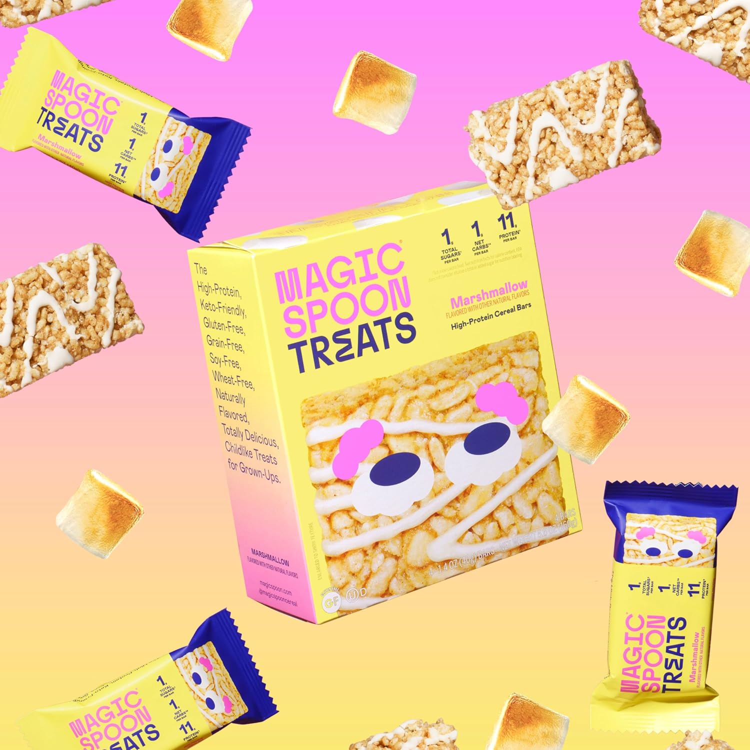 MAGIC SPOON Treats I High Protein I Low Carb I Keto Friendly I 0.04 oz de azúcar I Trato crujiente I Barra de proteínas I Barra de cereales y snack