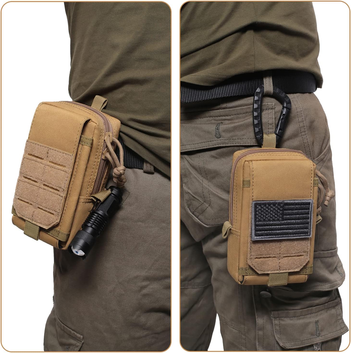 Bolsa táctica Molle EDC para teléfono móvil, soporte para teléfono móvil, organizador de gadgets