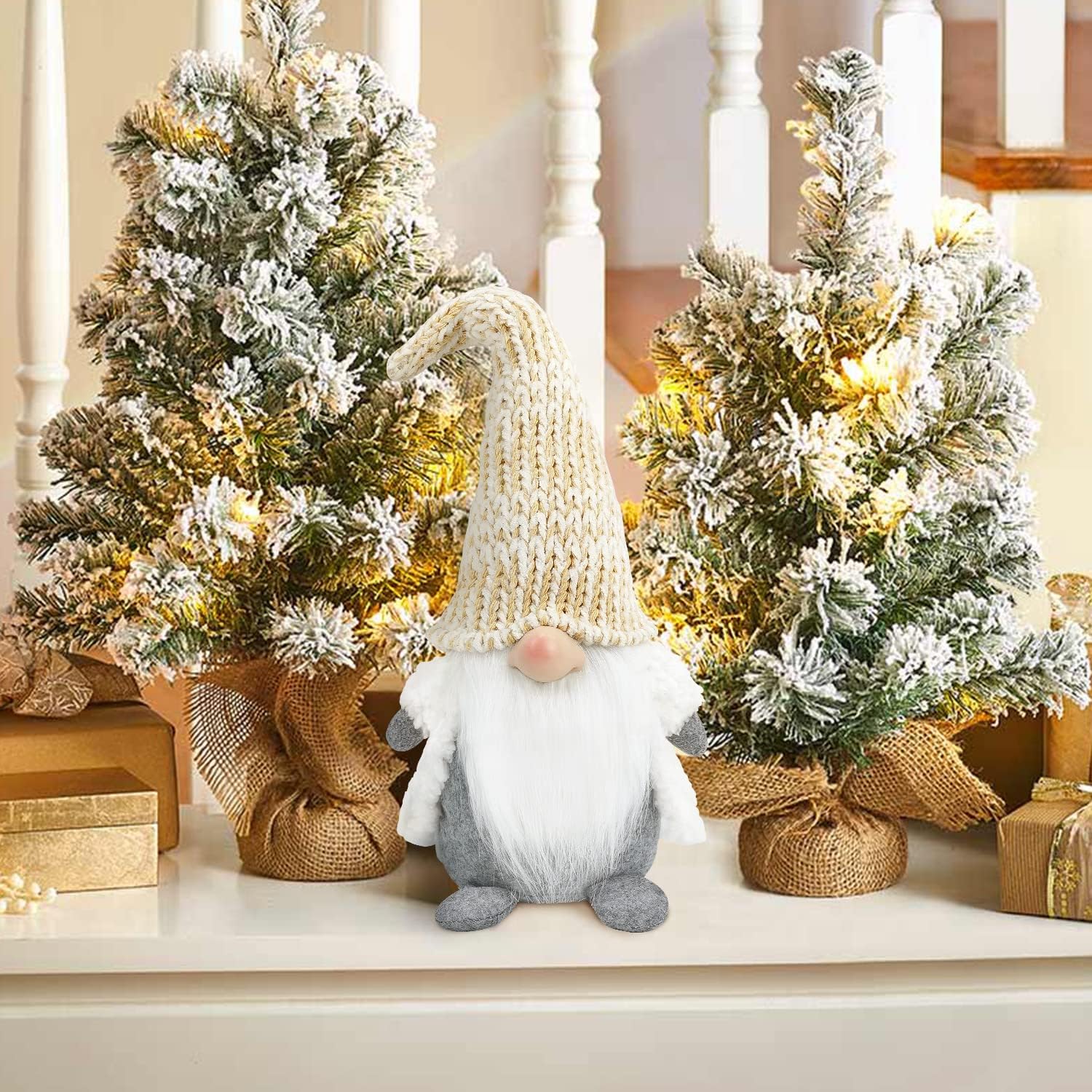 1 pieza de decoración de gnomo de Navidad de 13.5 pulgadas, Tomte escandinavo hecho a mano, Día de Acción de Gracias, mesa para el hogar, color
