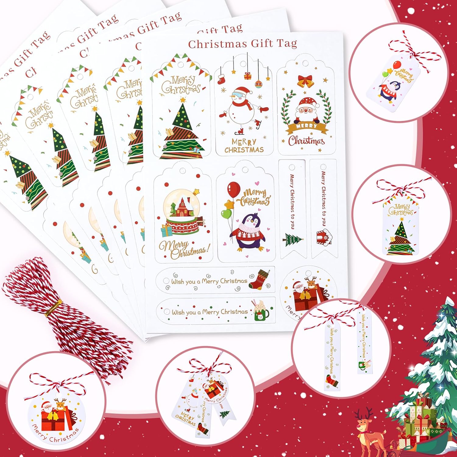 STYPOP Pequeñas bolsas de regalo de Navidad para regalos de Navidad, 24 bolsas de regalo de Navidad no tejidas, bolsas de Navidad reutilizables,
