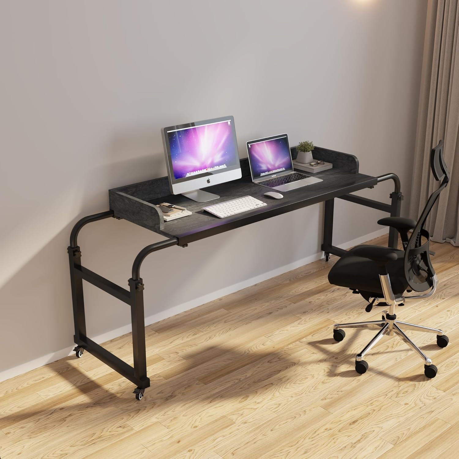 Mesa para colocar sobre la cama con ruedas, escritorio sobre la cama, mesa de cama tamaño King, mesa para computadora portátil, mesa sobre la cama