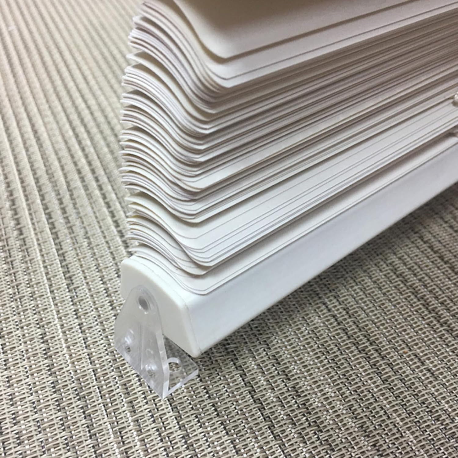 12 soportes de sujeción para persianas de plástico transparente de 2 pulgadas, ganchos de sujeción para riel inferior, clips de repuesto para