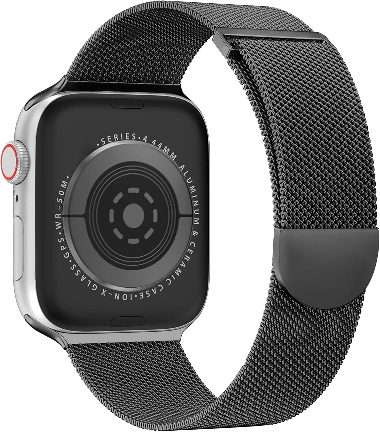 Correa milanesa de metal de acero inoxidable compatible con Apple Watch de 1.496 in, 1.575 in, 1.614 in, 1.654 in, 1.732 in, 1.772 in, 1.772 in,
