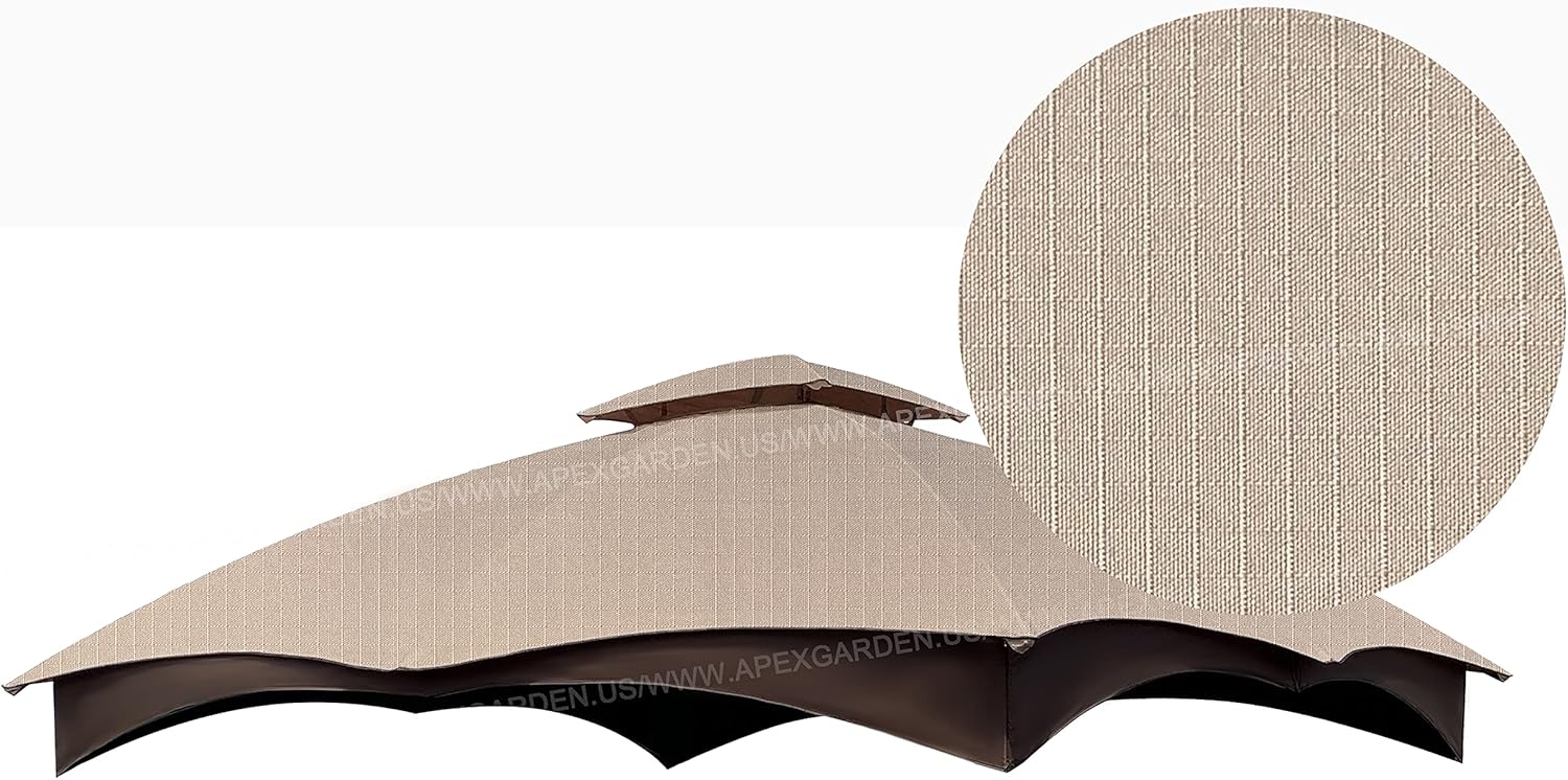 APEX GARDEN Toldo antidesgarros para el cenador Lowe’s Allen Roth de 10 pies x 12 pies #GF-12S004BTO  GF-12S004B-1 (Ripstop, beige)