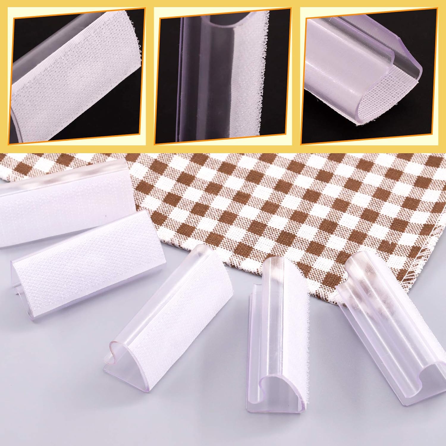 30 clips para zócalo de mesa, clips para mantel para borde de mesa de 34 a 1 pulgada con gancho y bucle, ideal para eventos en interiores y