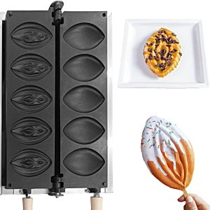 Yovtekc – Máquina comercial de gofres de abulón, 5 unidades con forma de vagina con platos extraíbles, máquina de hornear de hierro antiadherente Yovtekc – Máquina comercial de gofres de abulón, 5 unidades con forma de vagina con platos extraíbles, máquina de hornear de hierro antiadherente