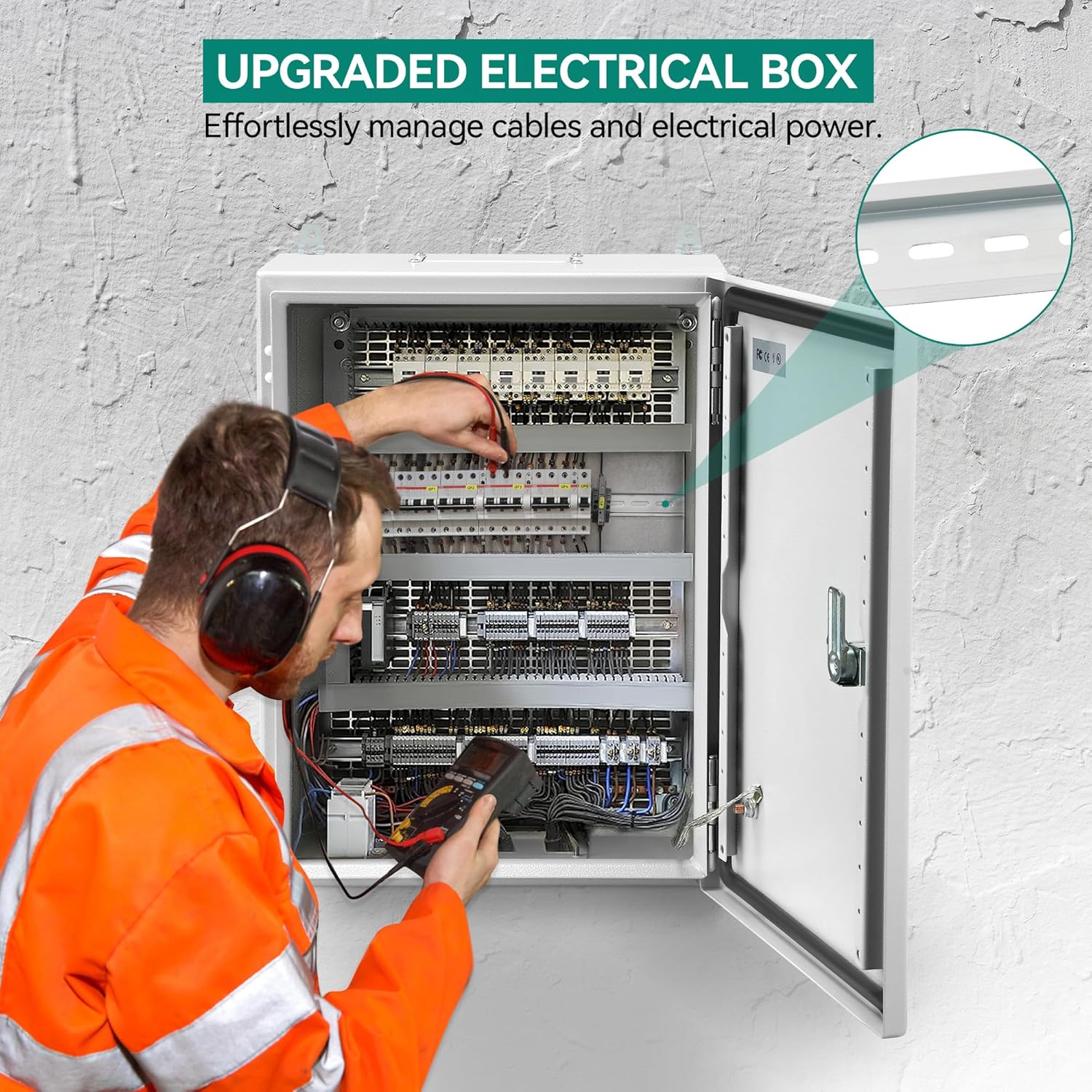 YITAHOME Caja eléctrica NEMA 4X, 20×16×10 ” Caja eléctrica al aire libre certificada UL, IP66 resistente al agua a prueba de polvo, acero laminado